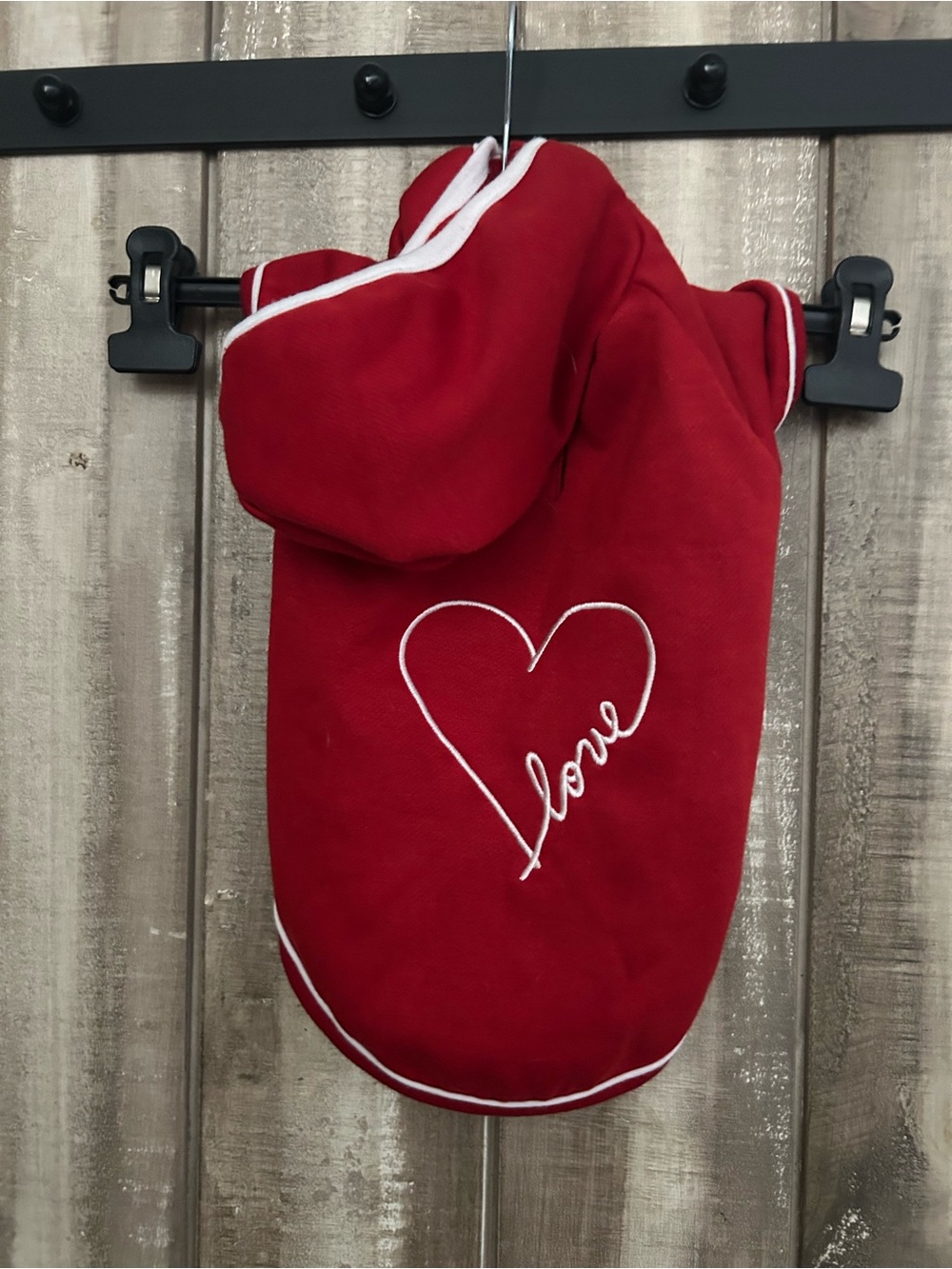 NWOT Love hooded sweatshirt for dogs, M
